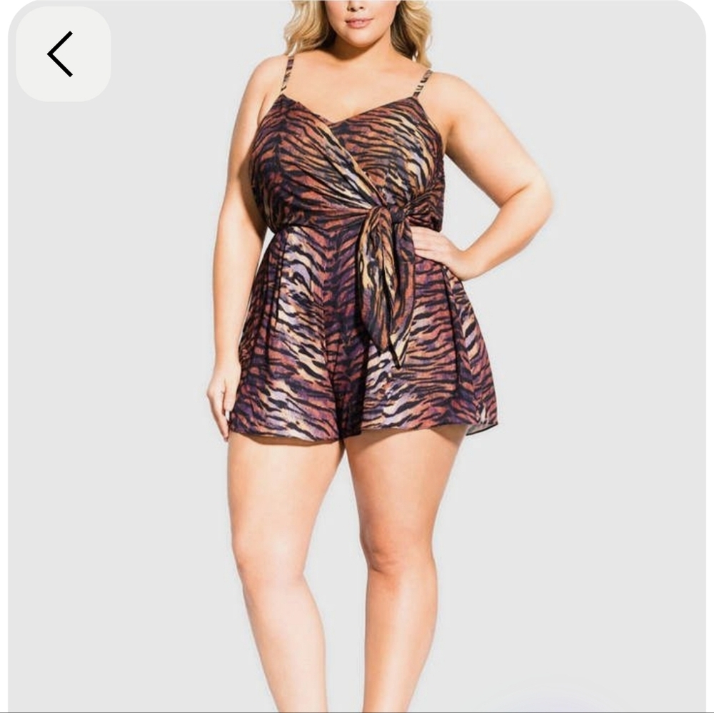 Like new City Chic Trendy Plus Size Animal-Print Romper 20